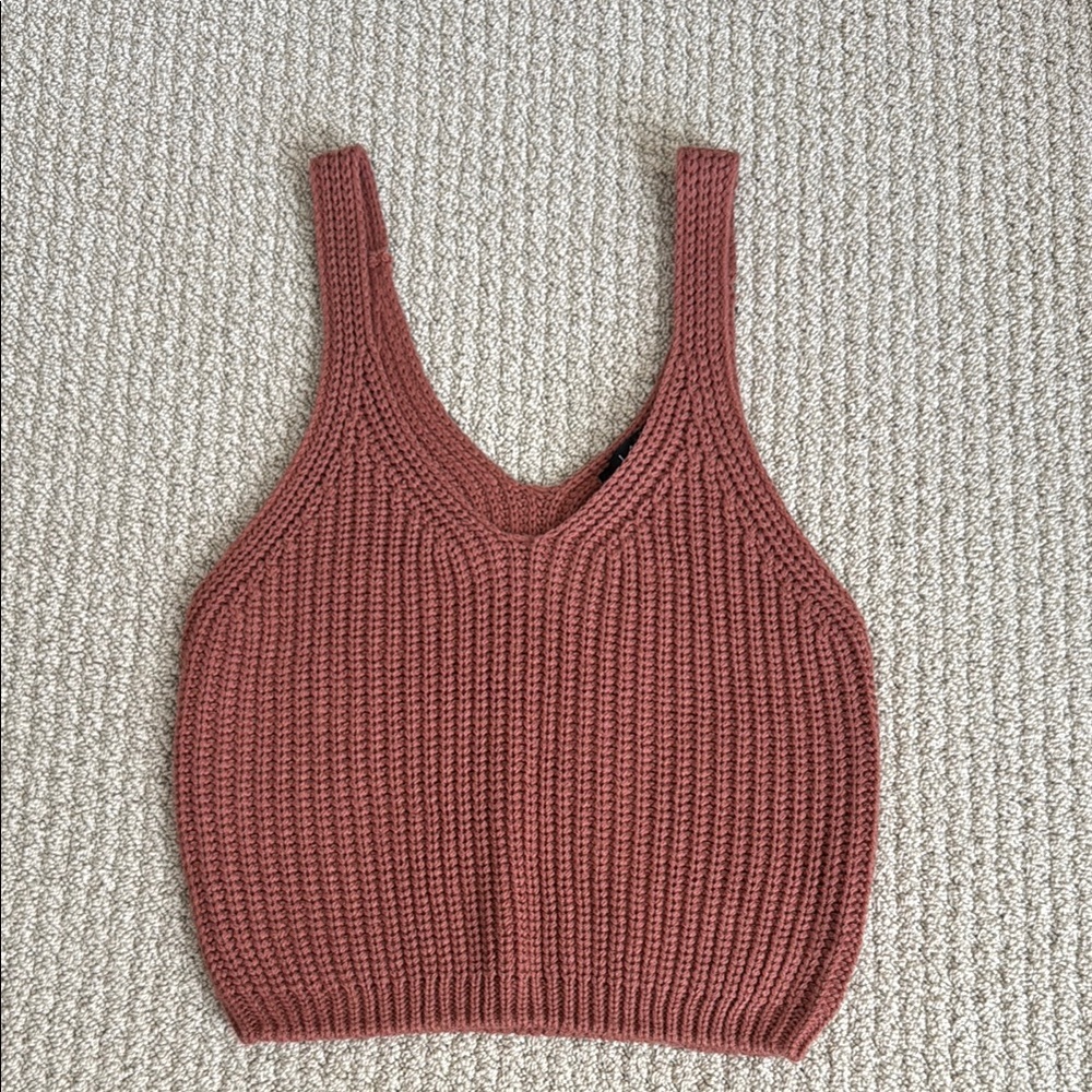 Knit crop tank top
